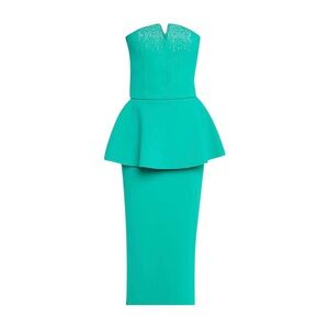 CHIARA BONI LA PETITE ROBE
Strapless Stud-Embellished Peplum Midi Dress
